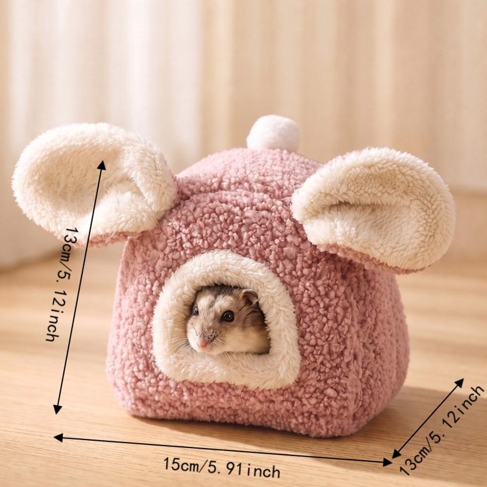 Guinea Pig Cage Winter Hamster Bed Ear-shaped Hamster Shelter Small Pet Hideout for Small Animals
