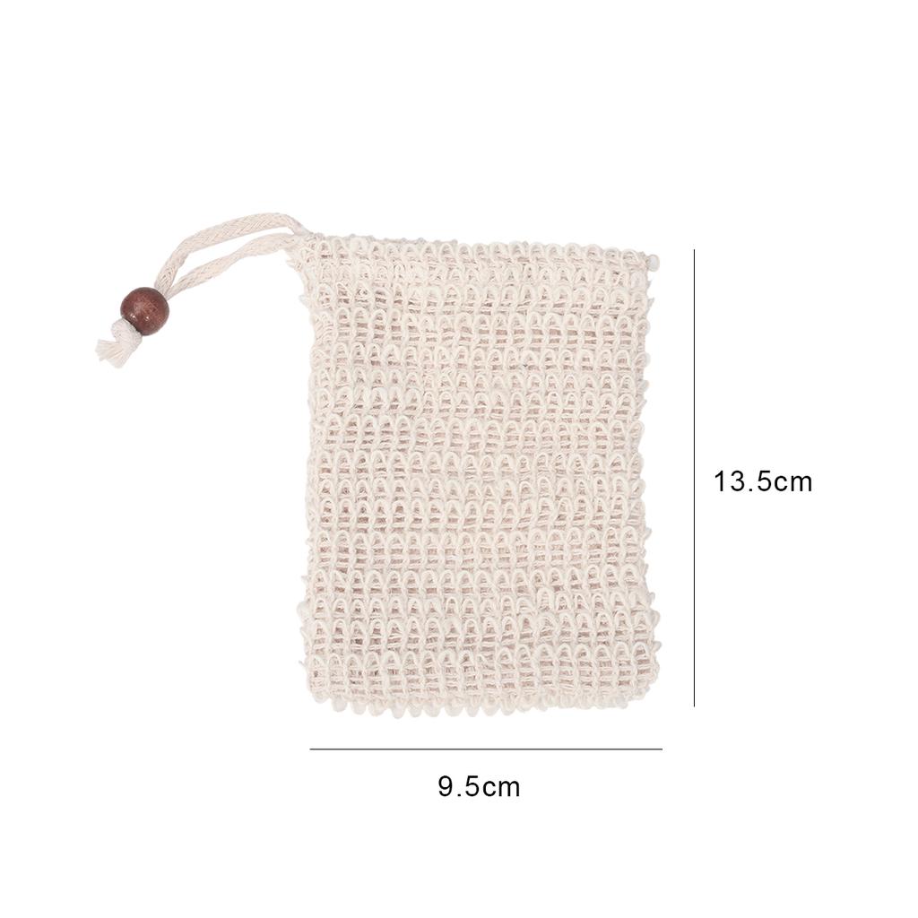 Exfolierande Tvålpåse Sisalhampa Blåsa Duschskum Skapare Nät Med Dragsko Tvålnät Skummande Lätt Bubbelpåse Badrum