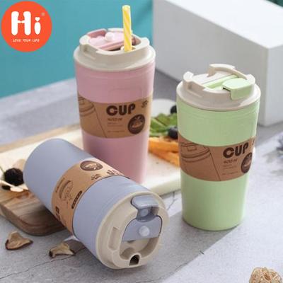 Hi Coffee Cup BPA Free Portable Fiber Sustainable Travel Tumbler Mug