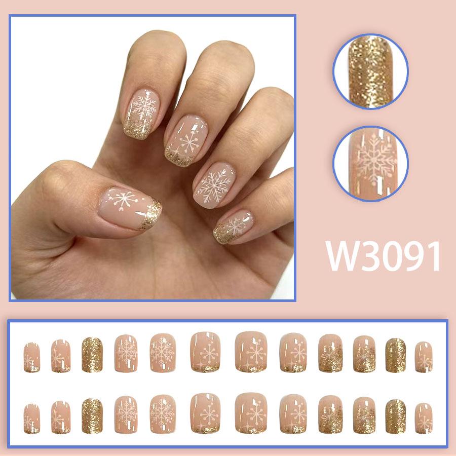 European & American Style Glitter Snowflake Solid Color Fashion Nails