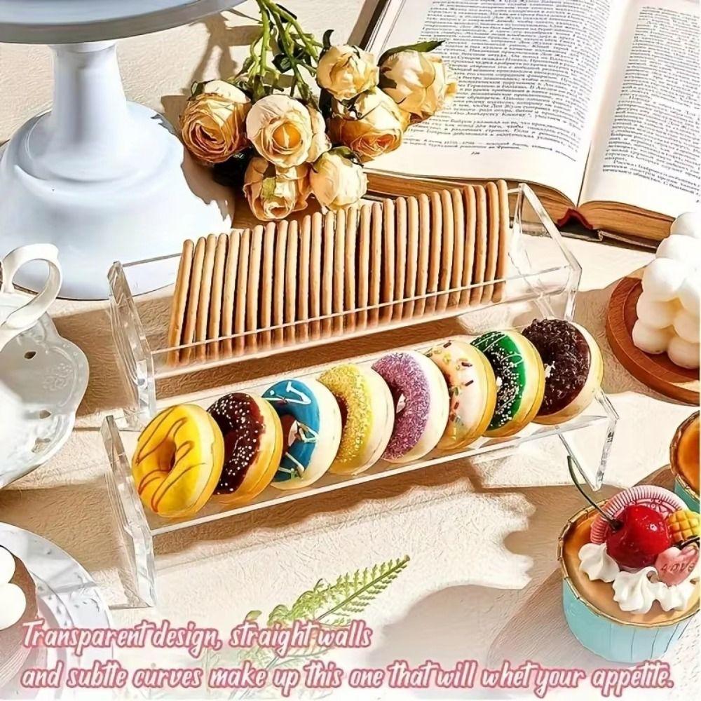 1/2Pcs Clear Cracker Serving Tray U/V Shape Cookie Display Stand Snack Serving Tray Picnic