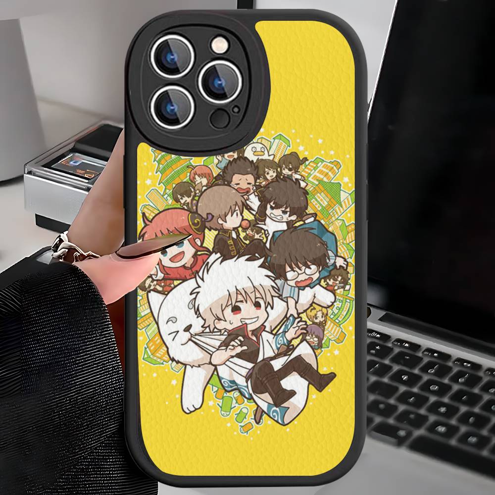 Смешной аниме GINTAMA Кожаный Чехол Для Телефона Для IPhone 15 14 13 Pro Max 12 11 16 Plus Чехол Для Телефона iphone 12pro
