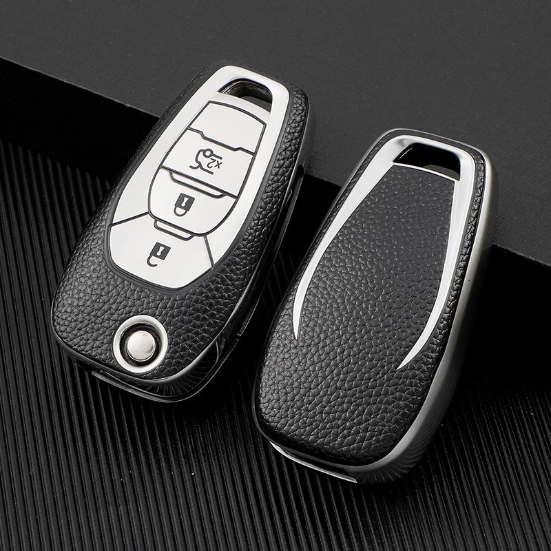 

TPU+Leather 3 Button Car Key Case Cover For Chevrolet Aveo Cruze 2014 2015 2016 2017 2018 2019 2020 Remote Case Protect серебряный