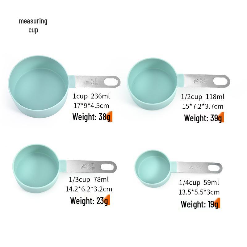 8-Piece Measuring Spoon and Cup Set with Stainless Steel Handles for Baking