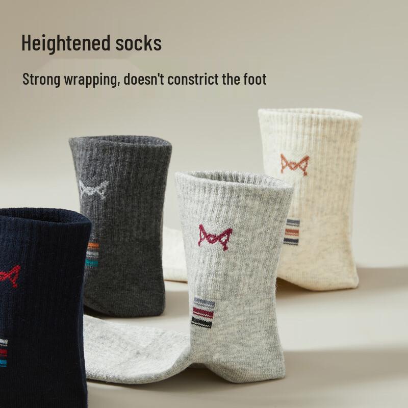 MIIOW Men's 100% Cotton Mid-Calf Anti-Odor Sports Socks