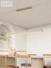 Pendant Lamp Stone Long Strip Chandelier One Line Downlight Restaurant Living Room Office Study Table Light Fixture Wood