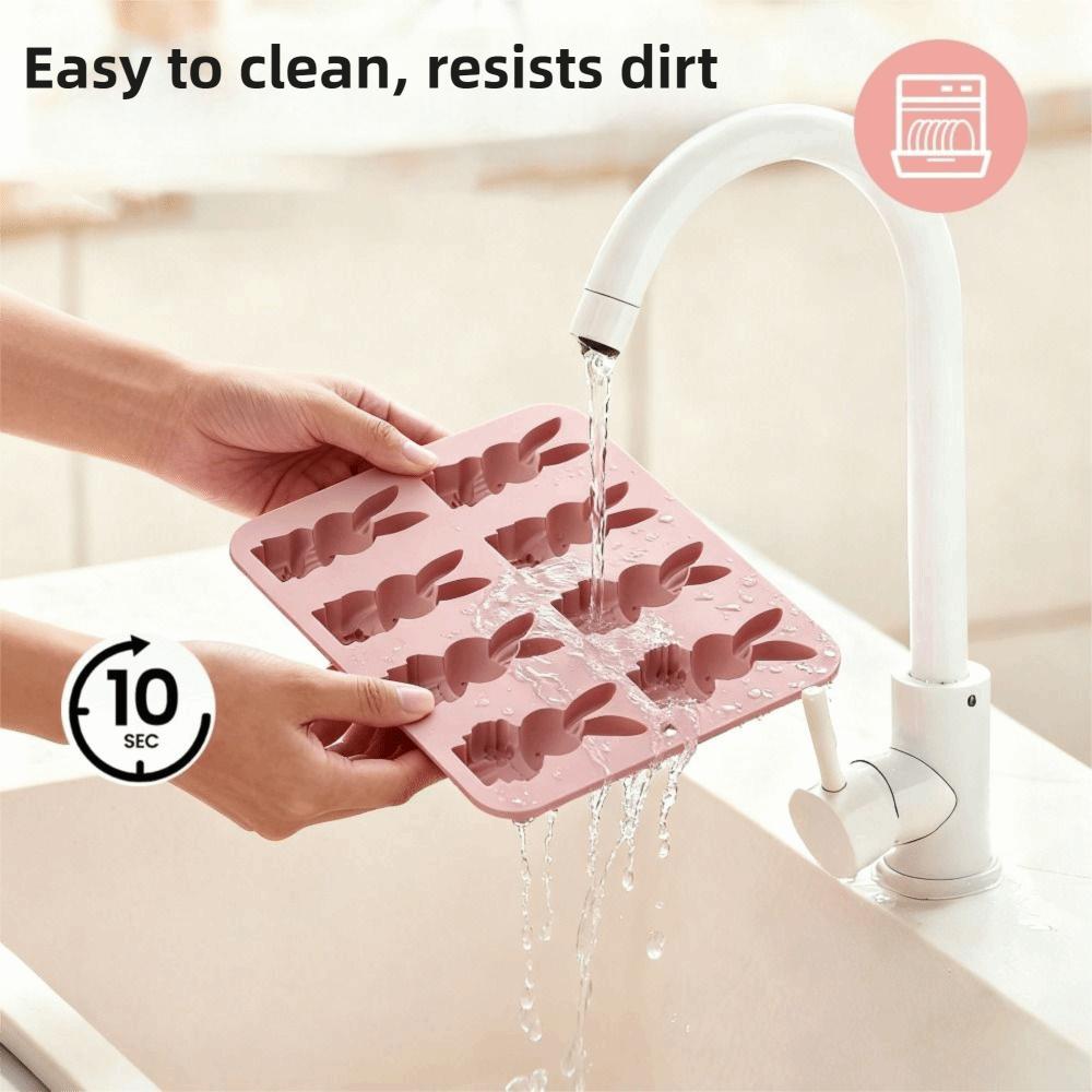 Non-Stick Bunny Muffin Pan Food Grade Silicone Chocolate Molds Cute Easter Bunny Molds  DIY Crafts