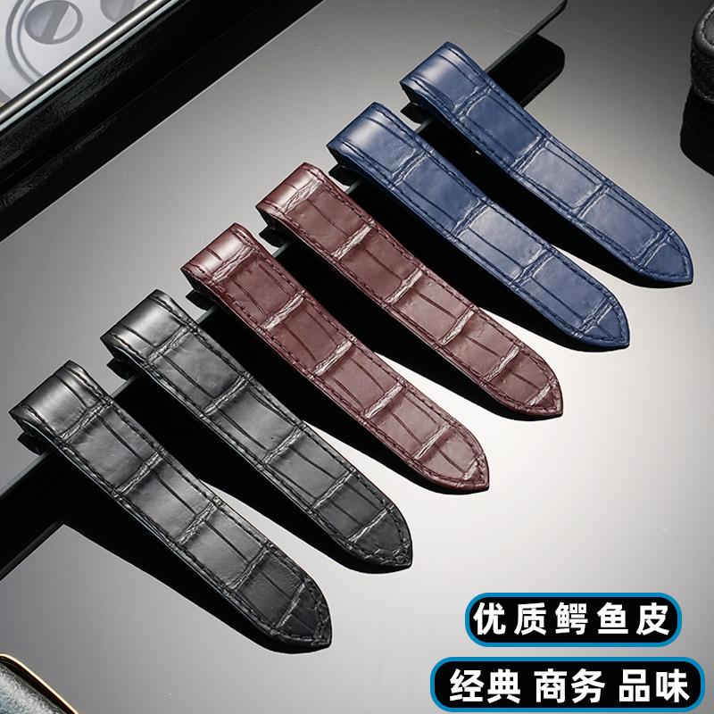 Hochwertiges Krokodil 20mm 23mm Echtes Leder Uhrenarmband Für Cartier Sandoz Santos 100 Herren Damen Faltschließe Uhrenband