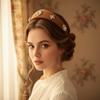 British Crown Hair Hoop Baroque Rhinestone Pearls Hairband Retro Velvet Triangle Headband  Banquet