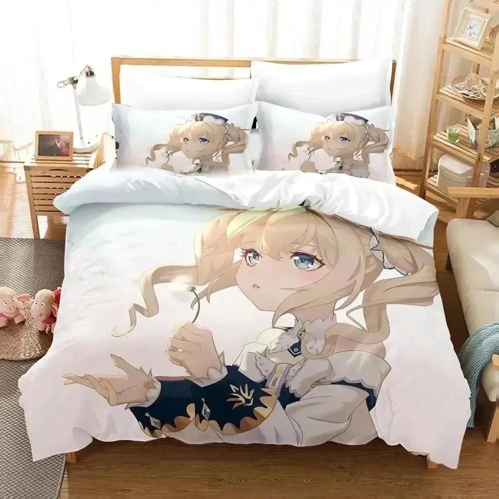 Luxury New 3D Print Anime Genshin Impact Arlecchino Bedding Set Duvet Cover Bed Set Quilt Cover Pillowcase Queen Size Boys Adult