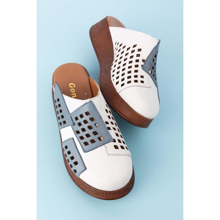 Women's Genuine Leather Wedge Heel Casual Summer Slippers Clogs