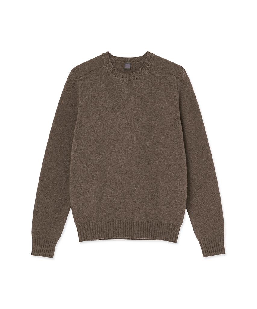 IOLO Merino Wool Saddle Crewneck_Brown
