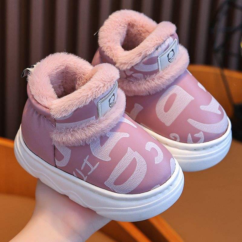 Gutter Snøstøvler Vinter Vanntett Fleece Baby Vintersko Barnas Store Bomullssko Jenter Fortykket Varm Gutter Bomullsstøvler
