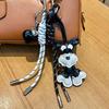 Bag Charm Cute Schnauzer Puppy Dog PU Leather Hanger Animal Car Bag Pendant for Women