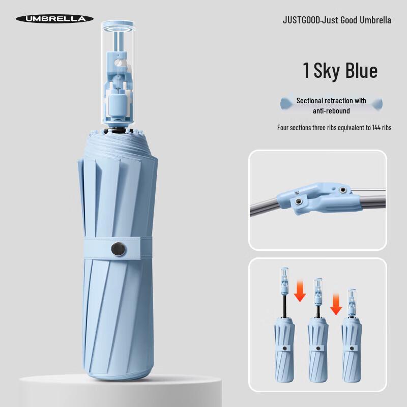 MAYDU 12-Rib Automatic Folding Umbrella