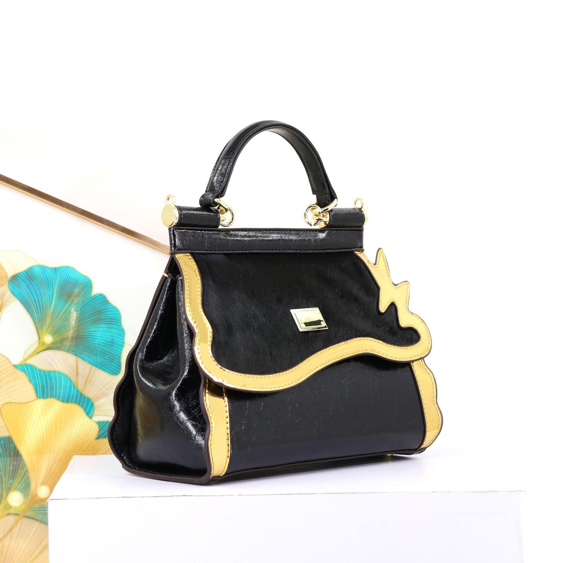 

Women S Bag Light Luxury Bag Genuine Leather Horsehair Handbag Ladies Handbag Bag L29cm*H25+15cm*w15