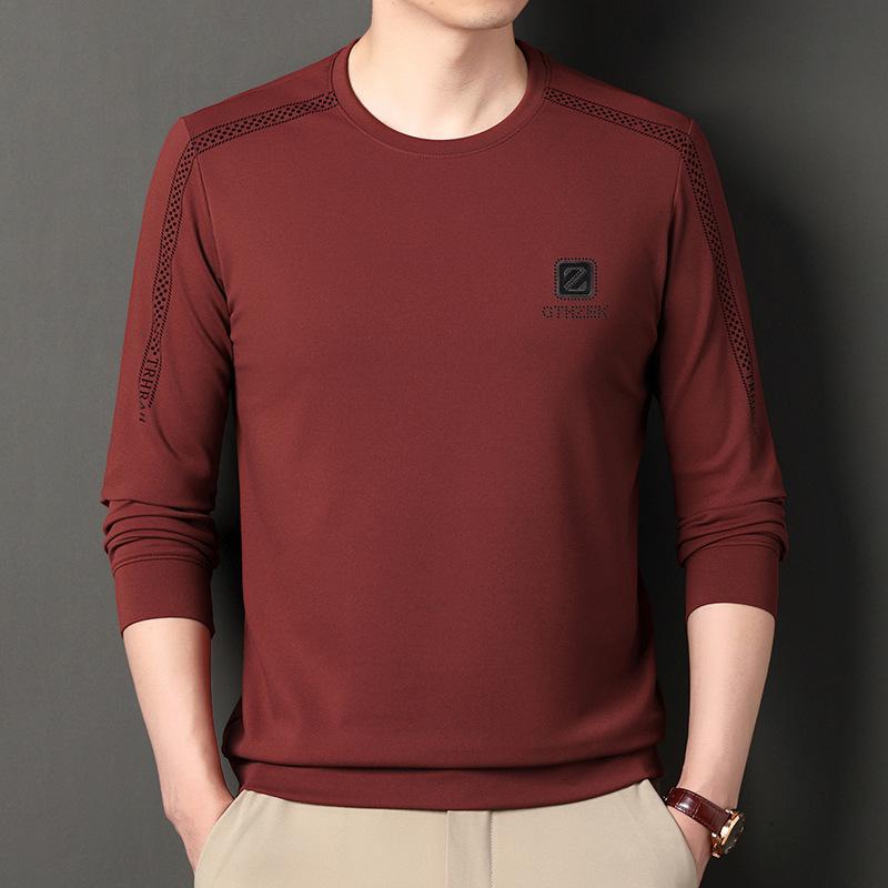 Long-sleeved T-shirt Men's Spring and Autumn New Round Neck Trendy Casual Printed Bottoming Shirt Sweatshirt