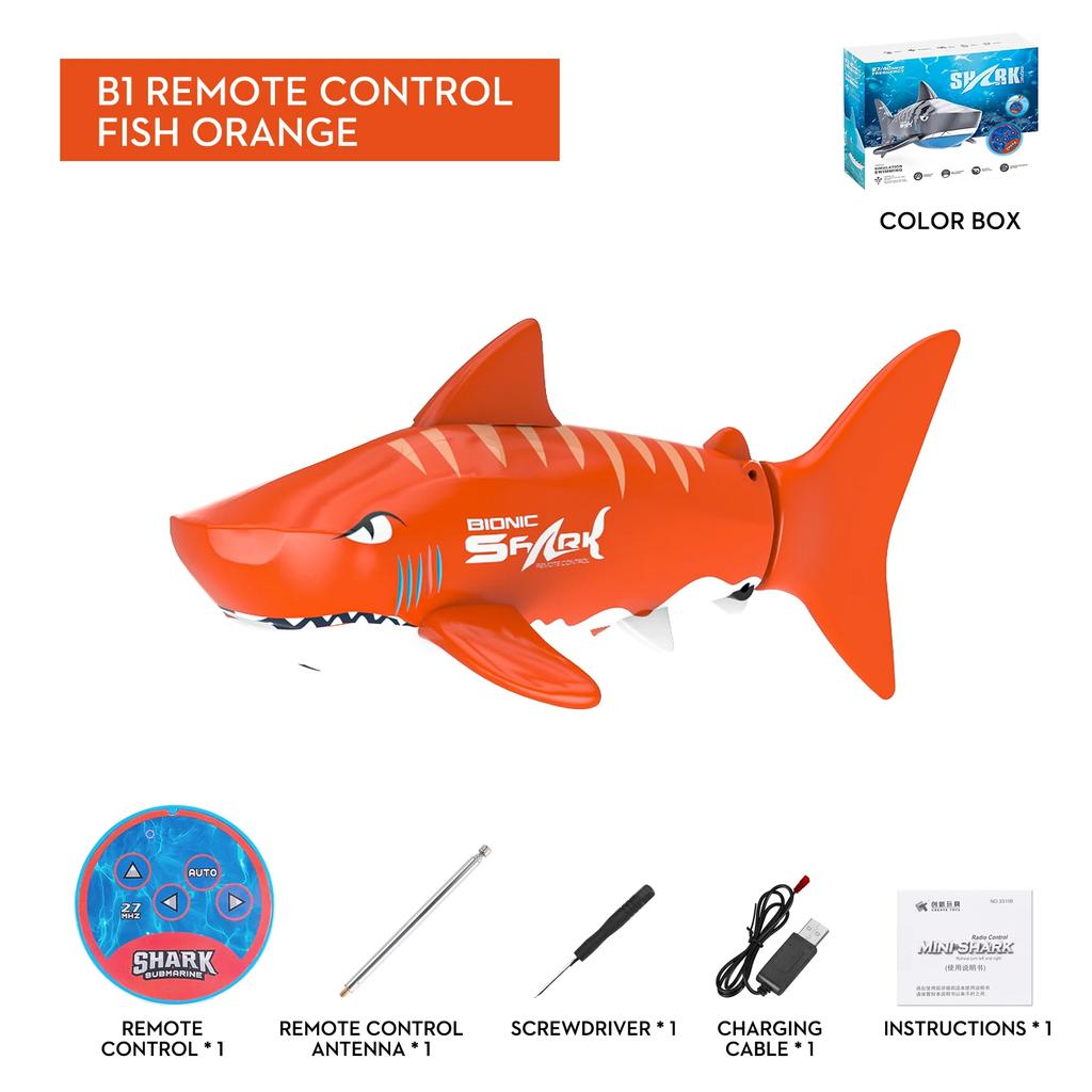 Rc Shark Spray Water Electric Whale Kids Toy Remote Control Dolphin Animal Bath Tub Pool Simulation Submarine Fish Swimming Game