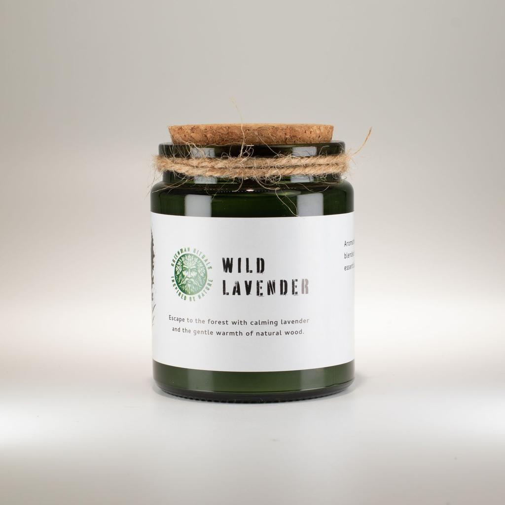Greenman Woodwick Soy Candle – Wild Lavender
