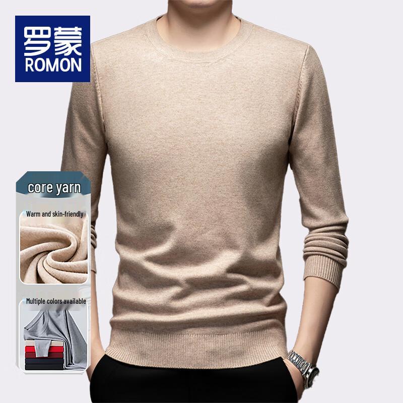 Romon Men's Round Neck Warm Knit Sweater WLL202