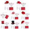 Santa Costume Accessories Christmas Cowman Hat Scarf Self Adhesive Eyebrows, Santa Mask with Long Beards for Women Mne