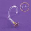 KODY PIERCING AUR 14K Tijă și cap curbat Bioflex cu design stea de 3 mm