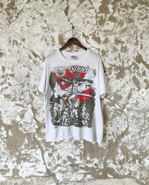 1991 Ozzy Osbourne Cross T-Shirt Men s 100% Cotton Short Sleeve Unisex T-Shirt L