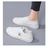 Women's Autumn Canvas Sneakers: White, Flat, Soft Sole, Plus Size, Versatile Fashion.