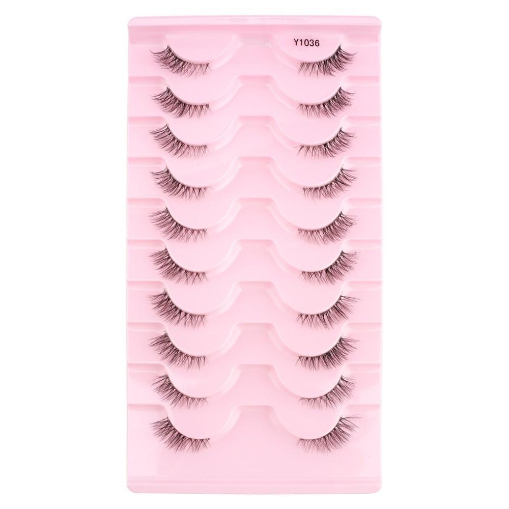 10 Pairs 7-10MM Thick Fluffy False Eyelashes Black Dense Fake Eyelashes DIY Lashes Extension Party