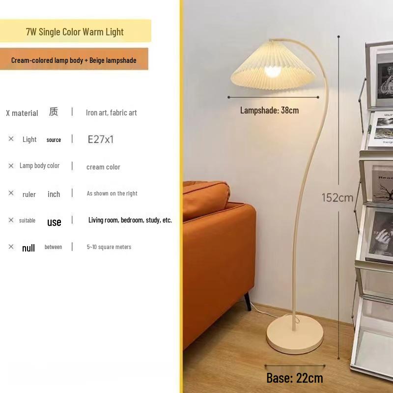 

Pleated Floor Lamp & Storage Rack Set with Living Room Sofa, Coffee Table, Standing Desk Lamp & Cream Bedroom Piece