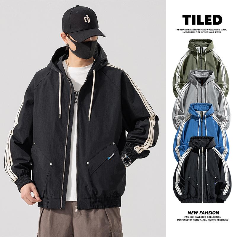 Spring and Autumn New M-8XL Large Size Fashion Casual Men's Versatile Waterproof Cargo Jacket Men's Hooded Jacket