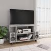 TV Stand - Design - 80x40x45 Cm - Engineered Wood - Concrete Grey - 4 Open Shelves