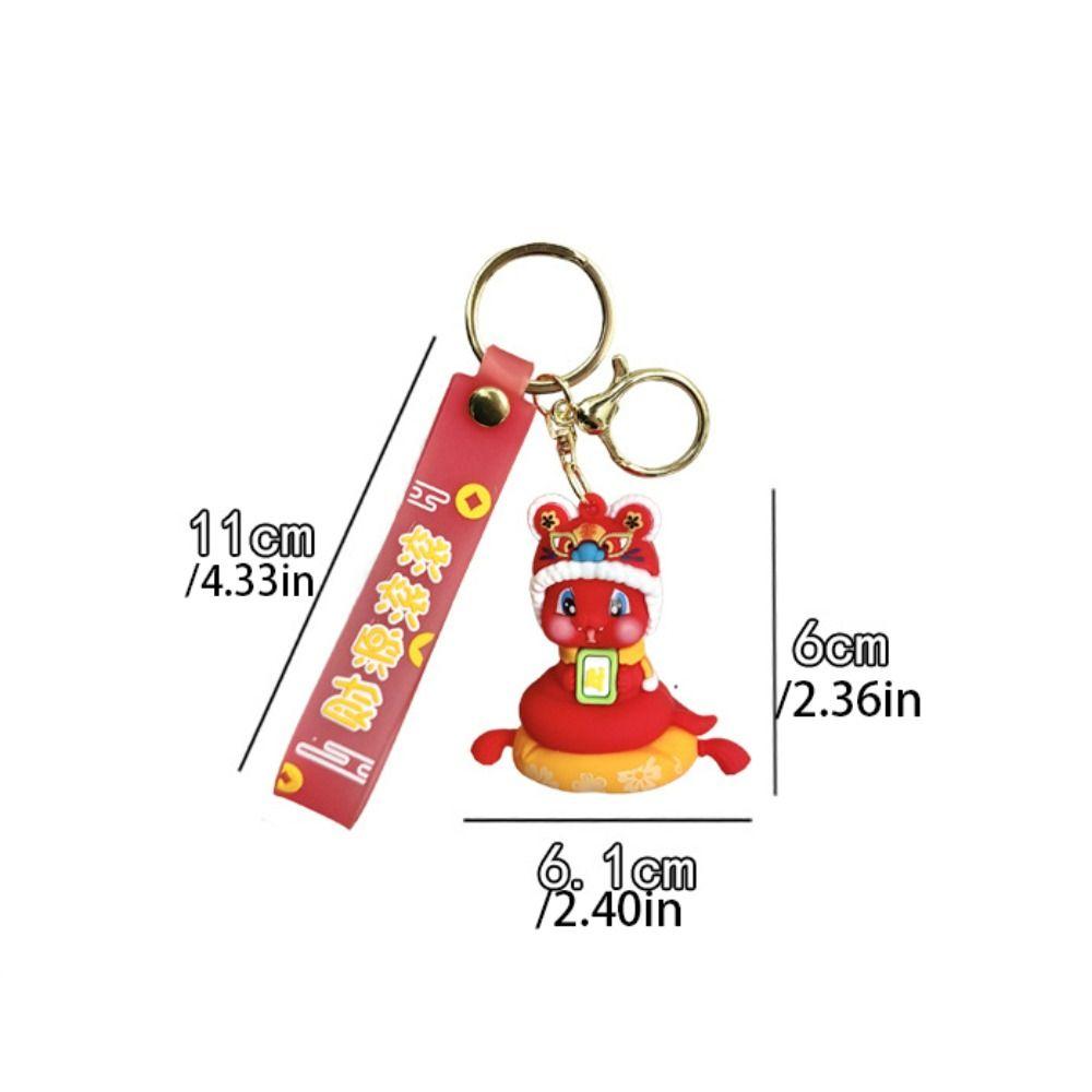 Lion Dance Snake Keychain Spring Festival Snake Key Ring Cute 2025 New Year Pendant  Ornament