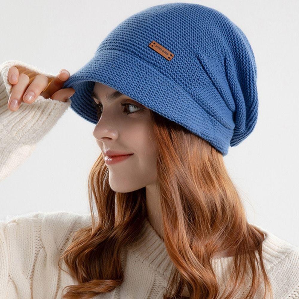 Ear Protection Knited Beanie Thickened Pile Cap Breathable Wool Pullover Hat  Winter Autumn