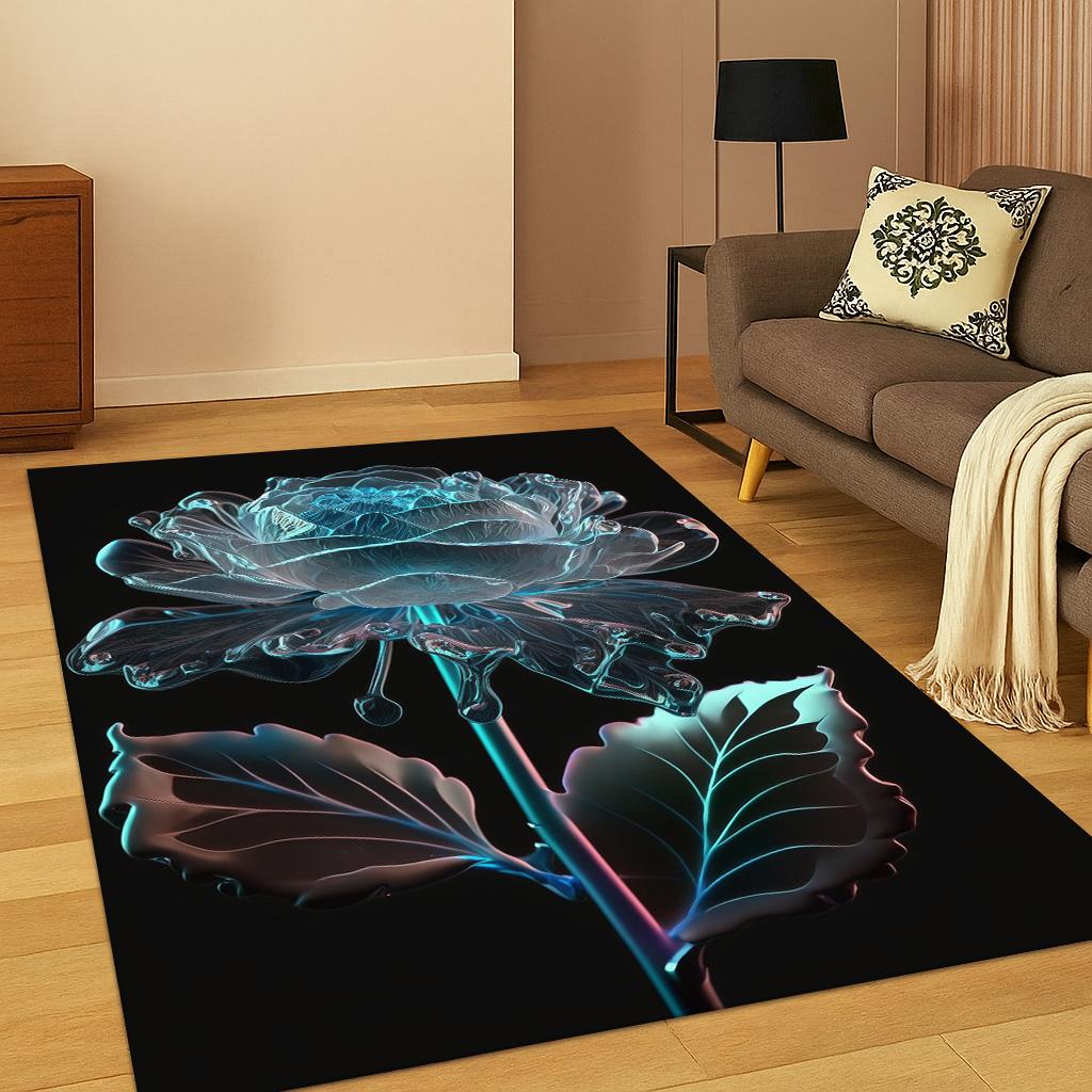 Daisy Sunflower Flower Pattern Carpet Rug for Home Bedroom Living Room Sofa Doormat Kitchen Decor,Kid Game Non-slip Area Rug Mat