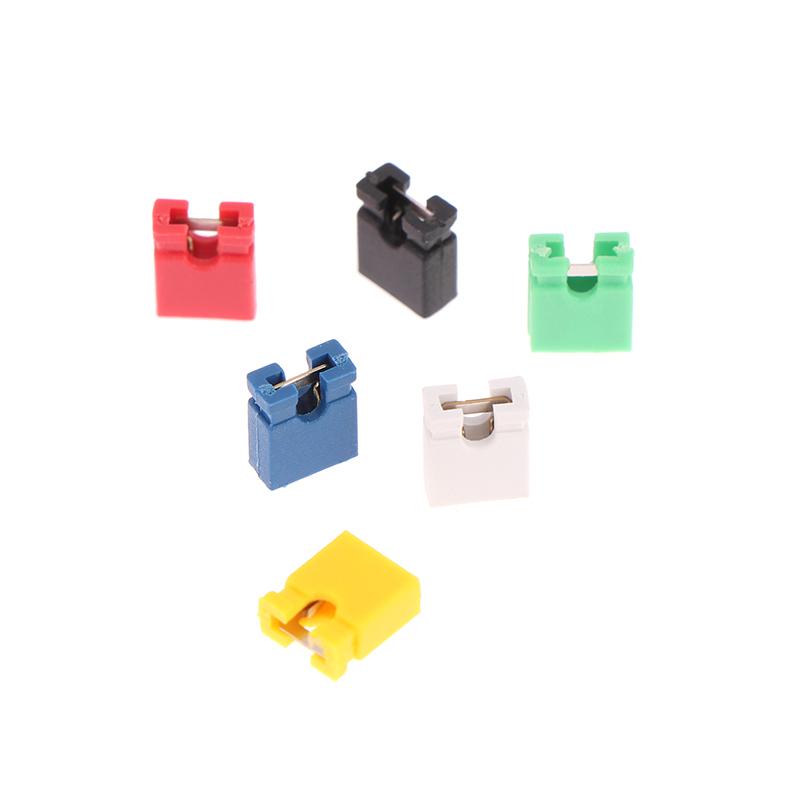 100Pcs Pitch Jumper Shorted Cap & Headers & Wire Housings 2.54Mm Shunt Shorting Block Pin Connector Cap