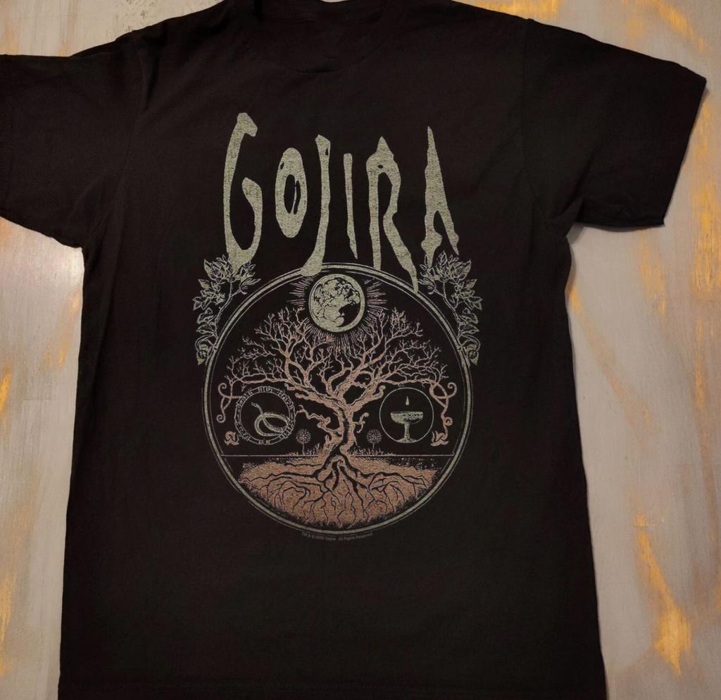 Gojira Band T-Shirt Tree of Life Earth Symbol Black Short Sleeve Unisex All Size