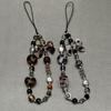 Bowknot Leopard Print Phone Charms Beaded Phone Lanyard Keychain New Phone Wrist Strap Gifts