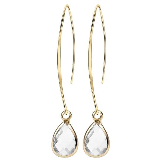 

1 пара сережок-гачків з декором зі штучного кришталю, полірованої міді, антиалергенних довгих висячих сережок