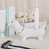 Toothbrush Holder Dachshund Shape Ceramic Multi-Slot Design Waterproof Bathroom Organizer Non-Slip Stable Base Manual Toothbrush