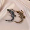 Crocodile Brooch, High-end, Light Luxury, Versatile Pin, Alloy Accessory, Diamond-encrusted Fashionable Brooch