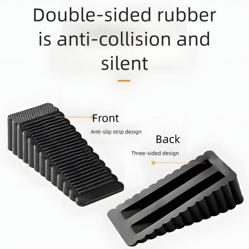 Anti-Collision Moveable Door Stopper - Safety Silicone Rubber Wedge Door Barrier for Home