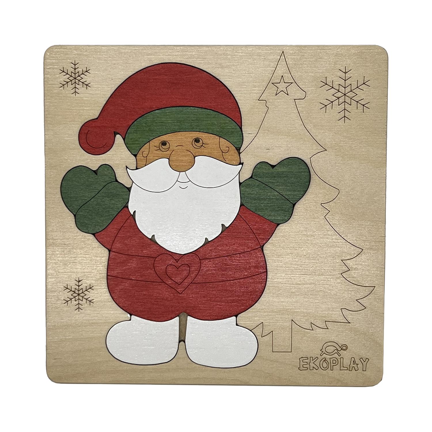 

Деревянные пазлы EKOPLAY Санта-Клаус для детей, 9 частей, развивающие пазлы