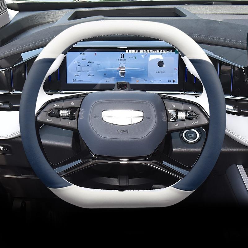 

High Leather Braid on Car Auto Steering Wheel Cover Wrap for Geely Boyue Cool Boyue L 2026 2026 2026 2026 Double D Type
