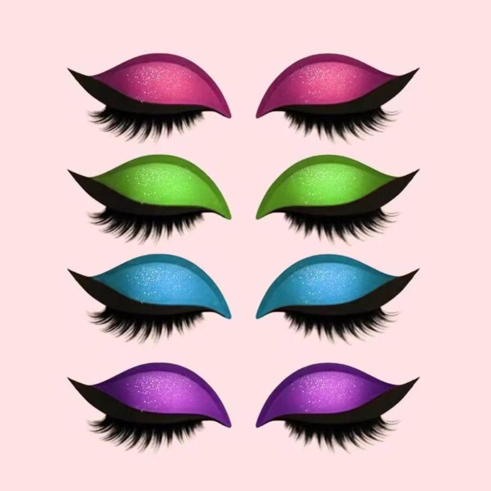 2 Paires Autocollant Maquillage Yeux Réutilisable 3-en-1 Maquillage Rapide Autocollants Maquillage Fête Facile pour Débutants