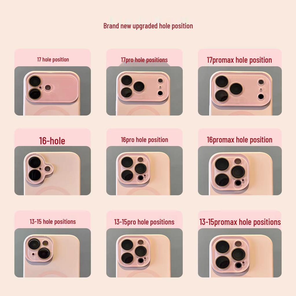 iPhone 17 Pro Max Liquid Silicone Magnetic Case with Large Window and Rubber Texture for Apple 16 Protection