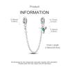 Original Charms Copper Green Hummingbird Safety Chain Beads Fit Plata Bracelets For Women Jewelry Making Gifts