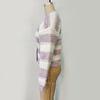 Autumn and Winter Women's Cardigan Solid Color Striped Splicing V-neck Knitted Sweater Jacket