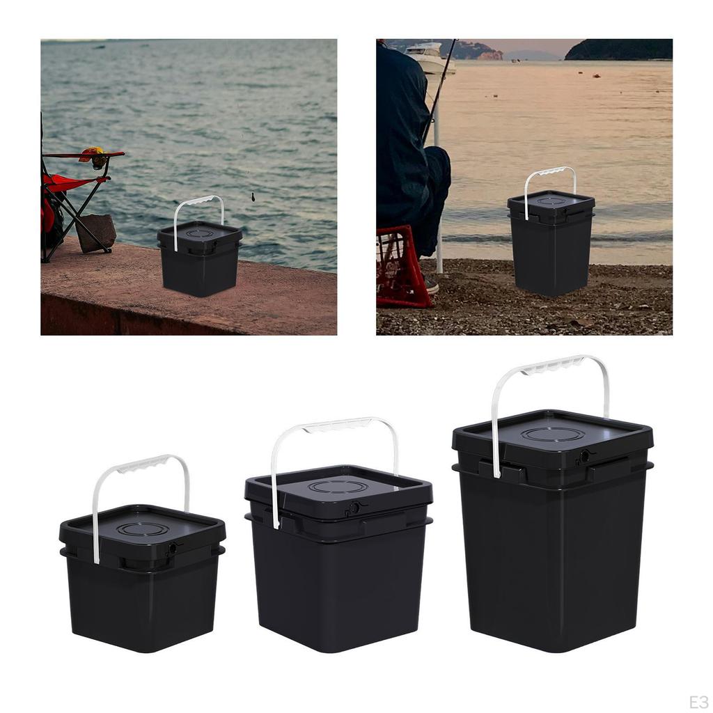 Empty Stackable Square Pail with Lid, Useful in Industrial Settings and Beyond