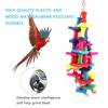 2 Stück Vogel hängender Holzblock Aktivität Klettern Kauen Schaukelständer Käfig Wandspielzeug für Papagei
